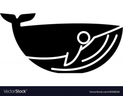 Whale icon black sign on