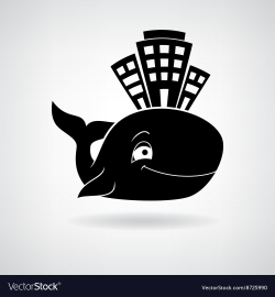 Black stylized house at the whale