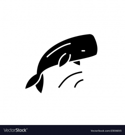 Whale black icon sign on isolated