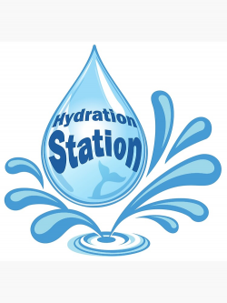 Hydration Station Logo Design with water drop and whale tail silhouette |  Photographic Print