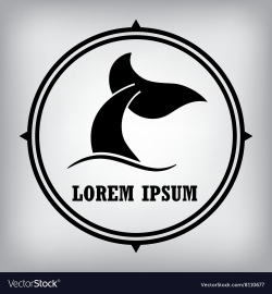 Emblem of a whale Logo design for the company