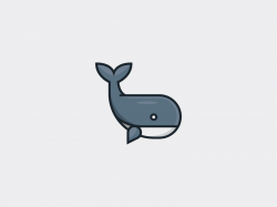 Illustrative Whale Logo by Kanades on Dribbble