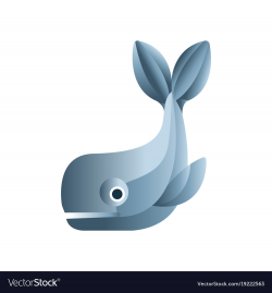 Whale fish stylized geometric animal low poly