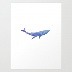 Geometric Whale Art Print by ellsarts