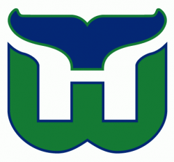 Hartford Whalers Logo - A green W with a blue whale tail ...