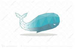 Exclusive Logo 181119, Modern 3d Polygonal Whale Logo