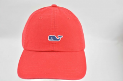 NEW Vineyard Vines Men\'s RED Whale Logo Baseball Cap Hat