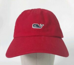 Details about Vineyard Vines Red Baseball Cap Hat Adjustable Strap Whale  Logo