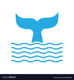 Abstract symbol of whale tail and sea wave