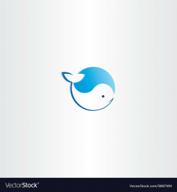 Circle whale water wave logo