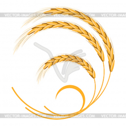 Golden Wheat Ears in Round Shape - vector clip art