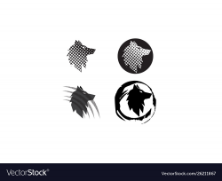 Wolf head in a circle effect and claws for logo
