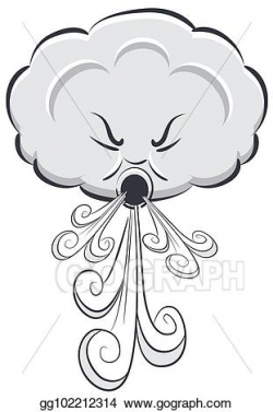 Vector Art - Windy day cloud blowing wind. Clipart Drawing ...