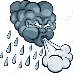 Hurricane Clipart Realistic - Cartoon Cloud Blowing Wind ...