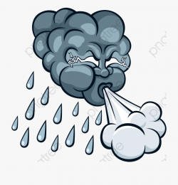 Hurricane Clipart Realistic - Cartoon Cloud Blowing Wind ...