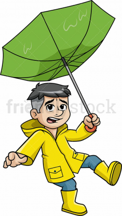 Man Trying To Hold Umbrella Against The Wind | Wind cartoon ...