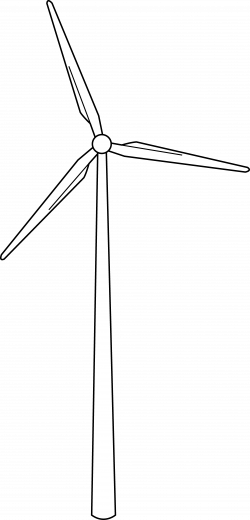 Wind turbine line art free clip clipart - ClipartBarn
