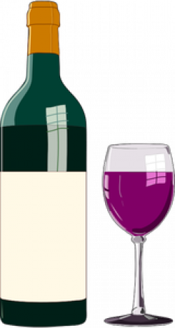 17846 free clipart wine bottle and glass | Public domain vectors