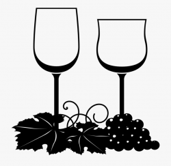 Wine Glass Cocktail Champagne - Wine Clipart Black And White ...
