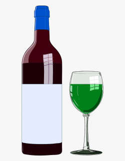 Wine Bottle And Wine Glass - Wine Clipart #78355 - Free ...