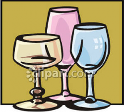 Fancy Colorful Wine Glasses - Royalty Free Clipart Picture