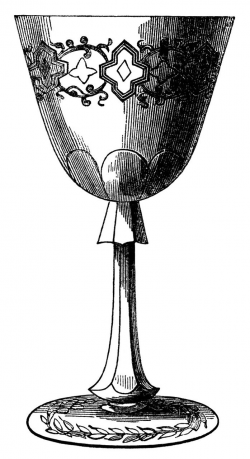 vintage wine glass clip art, antique wine goblet image ...