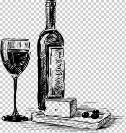 Wine Beer Common Grape Vine Happy hour Bottle, Hand drawn ...