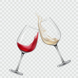 Set Transparent Glasses With White And Red Wine, Wine, Glass ...