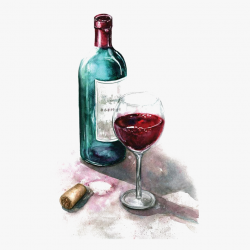Of Watercolor Glass Painting Red Wine Clipart - Painting Of ...