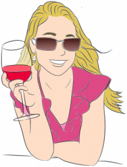 Woman drinking wine clipart sad - Clip Art Library