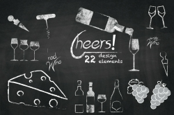 Cheers - Chalkboard Wine Cliparts ~ Illustrations ~ Creative ...