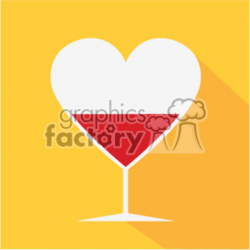 heart shaped glasses with wine vector art flat design clipart. Royalty-free  clipart # 402373