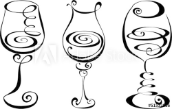Set stylized wine glass - Buy this stock vector and explore ...