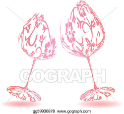 EPS Illustration - A pair of wine glasses. Vector Clipart ...