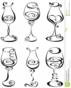 Set Stylized Wine Glass Stock Images - Image: 28821574 ...