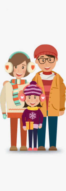 Winter Family Portrait Cartoon, Winter Clipart, Family Clipart ...