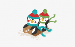 Penguins Sledding Winter Svg Scrapbook Cut File Cute - Winter ...