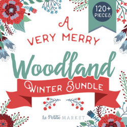A Very Merry Woodland Winter Clip Art Bundle, Winter Clip Art, Woodland  Clipart