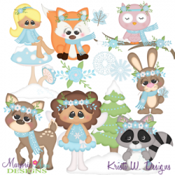 Woodland Winter SVG Cutting Files + Clipart - $3.25 : Marjorie Ann ...