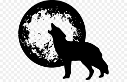 Wolf, Moon, Black, transparent png image & clipart free download