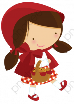 Hand-painted Cartoon Little Red Riding Hood, Cartoon Clipart ...