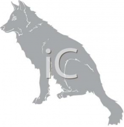 Grey Wolf Sitting on It\'s Haunches - Royalty Free Clipart Picture