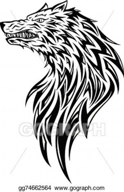 Vector Art - Tribal wolf head. EPS clipart gg74662564 - GoGraph