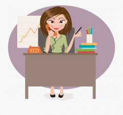 Clipart Person Business Woman - Girl In Office Cartoon ...