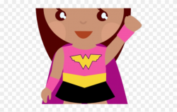 Pencil Clipart Superhero - Pink Wonder Woman Cartoon - Png ...