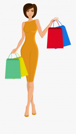 Beautiful Woman Shopping - Lady Shopping Bag Clipart #280904 ...