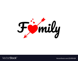 Family word text typography design logo icon