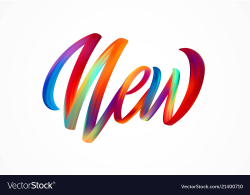 New word-sign modern colorful flow lettering