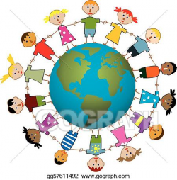 Vector Art - Children around the world. Clipart Drawing ...