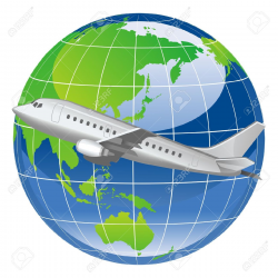 Plane Globe Clipart